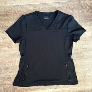 Jaanuu Scrub Top Two Zippered Pocket Side Rib Scrub Top